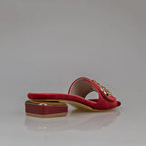 Trend Adımlar Bordo Düz Süet Saten Kadın Akustik Terlik