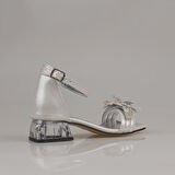 Trend Adımlar Gri Kısa Topuklu Kemerli Kız Çocuk Klasik Ayakkabı