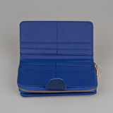 Levidor Saks Mavi Kapaklı Kadın Monogram Cüzdan