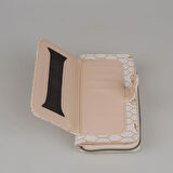 Levidor Bej Kapaklı Kadın Lisans Baskılı Cüzdan