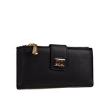 Levidor Siyah Düz Kemerli Kadın Cüzdan