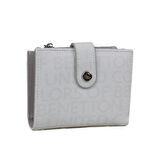 Benetton Beyaz Monogram Eskitme Kadın Kartlık Cüzdan BNT 1310