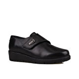 M2S Siyah Ultra Hafif Hakiki Deri Kadın Comfort Ayakkabı