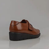 M2S Taba Ultra Hafif Hakiki Deri Kadın Comfort Ayakkabı