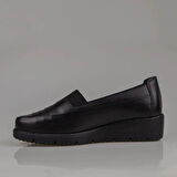 M2S Siyah Hakiki Deri Ortopedik Anne Ayakkabısı