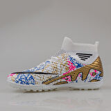 M2S Beyaz Erkek Boğazlı Esnek Halı Saha Ayakkabısı