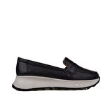 Trend Adımlar Siyah Kadın Ortopedik Hakiki Deri Comfort Babet