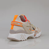 Trend Adımlar Bej Kadın Renkli Lastik Boğazlı Hafif Dolgu Sneaker