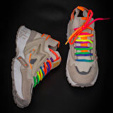 Trend Adımlar Bej Kadın Renkli Lastik Boğazlı Hafif Dolgu Sneaker