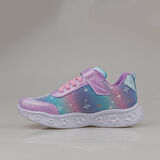 Trend Adımlar Pembe Simli Saten Kız Çocuk Sneaker