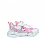 Trend Adımlar Beyaz Kız Çocuk Cırtlı Patik Spor Ayakkabı