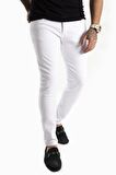 Beyaz Skinny Fit-Ultra Dar Kesim Erkek Kot Pantolon 2004157