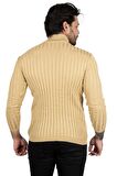 Erkek Camel Yarım balıkçı Örme Kazak 2100017