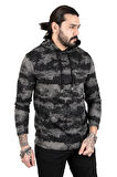 DeepSEA Siyah-Füme Erkek Kamuflaj Desenli Sweat 2009956