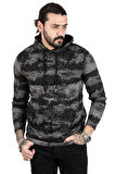 DeepSEA Siyah-Füme Erkek Kamuflaj Desenli Sweat 2009956