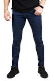 DeepSEA Erkek Lacivert Slimfit Dar Kesim Likralı Kot Pantolon 4796254