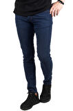 DeepSEA Erkek Lacivert Slimfit Dar Kesim Likralı Kot Pantolon 4796254