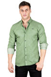 DeepSEA Erkek Yeşil Çıt Çıt Düğmeli Kot Gömlek 2300412