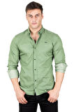 DeepSEA Erkek Yeşil Çıt Çıt Düğmeli Kot Gömlek 2300412