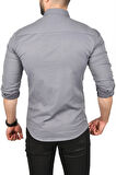 DeepSEA Erkek Füme Slim Fit Dar Kesim Pamuklu Spor Gömlek Çıtçıtlı Likralı Gabardin Gömlek 2300421