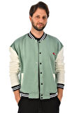 DeepSEA Erkek Açık Yeşil Üç İplik İçi Şardonlu Kolej Yaka Mont Ceket 2304775