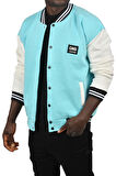 DeepSEA Erkek Açık Mavi İçi Şardonlu Üç İplik Armalı Kolej Ceket Kolej Yaka Mont 2304776