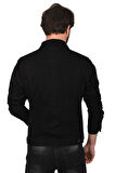 DeepSEA  Erkek Siyah Lazer Kesim Slim Fit Likralı Kot Mont 2201007