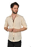 DeepSEA Erkek Bej Slim fit Örme Gömlek 2309480