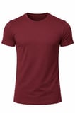 DeepSEA Erkek Bordo Sıfır Yaka Dar Kesim Basic Tişört 1801131