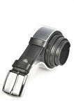 DeepSEA Erkek Siyah 4 cm Eninde Yanları Dikiş Nakışlı Mat Suni Deri Kemer 2402611