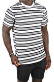 DeepSEA Erkek Füme Yatay Çizgili Bisiklet Yaka Slim Fit Likralı Tişört 2403228