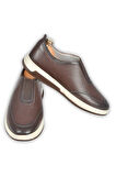 DeepSEA Erkek Kahve Lastikli Ortopedik Taban Hakiki Deri Spor Ayakkabı Sneaker 2509954