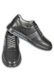 DeepSEA Erkek Siyah Bağcıklı Ortopedik Poli Taban Orjinal Deri Spor Sneaker Ayakkabı 2509956