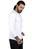 DeepSEA Erkek Beyaz Uzun Kollu Sıfır Yaka Sweat 2300423