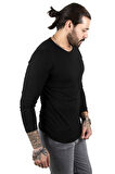 DeepSEA Erkek Siyah Uzun Kollu Sıfır Yaka Sweat 2300423