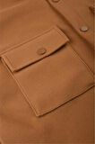 DeepSEA Erkek Kahve Dar Kesim Cepleri Kapaklı Çıtçıtlı İnce Kaşe Ceket Mont 2500559