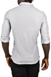 DeepSEA Erkek Gri Likralı Kumaşı Fitilli Slim Fit Uzun Kollu Gömlek 2500805