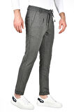 DeepSEA Erkek Füme Beli Lastikli Slim Fit Likralı Duble Paça Penye Spor Pantolon 2502385