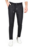 DeepSEA Erkek Koyu Lacivert Beli Lastikli Slim Fit Likralı Duble Paça Penye Spor Pantolon 2502385