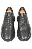 DeepSEA Erkek Siyah Desenli Bağcıklı Yüksek Taban Deri Spor Ayakkabı Casual Sneaker 2509994