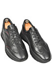 DeepSEA Erkek Siyah Desenli Bağcıklı Yüksek Taban Deri Spor Ayakkabı Casual Sneaker 2509994