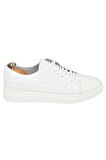 DeepSEA Erkek Beyaz Yanları Kabartma Desenli Ortopedik Taban Hakiki Deri Casual Ayakkabı Sneaker 2509968