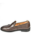 DeepSEA Erkek Kahve Desenli Çift Tokalı Neolit Taban Hakiki Deri Ayakkabı 2501001