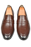 DeepSEA Erkek Kahve Desenli Hakiki Deri Klasik Ayakkabı Loafer 2501002