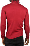 DeepSEA Erkek Bordo Tam Balıkçı Yaka Yanları Desenli Slim Fit Boğazlı Triko Kazak 2505495