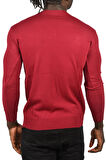 DeepSEA Erkek Bordo Slim Fit V Yaka Basic Triko İnce Kazak 2505494