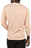 DeepSEA Erkek Pudra Slim Fit V Yaka Basic Triko İnce Kazak 2505494