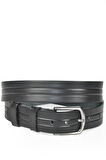 DeepSEA Erkek Siyah Hakiki Deri 4 cm Kot Kanvas  Kemeri Orjinal Deri Spor Kemer 2402622