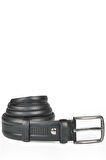 DeepSEA Erkek Siyah 3,5 cm Desenli Klasik Suni Deri Kemer 2402626