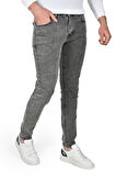 DeepSEA Erkek Antrasit Slim Fit Kesim İnce Kumaş Likralı Jean Kot Pantolon 2504675
